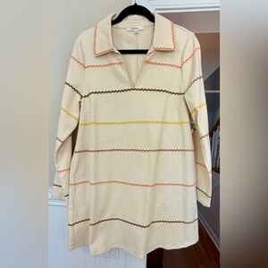 La Lavon Cream denim w/rick rack trim